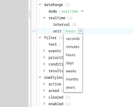 Seconds and minutes options