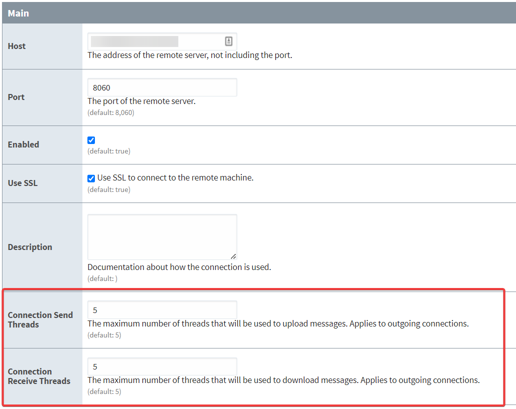 Send/Receive Thread Limits