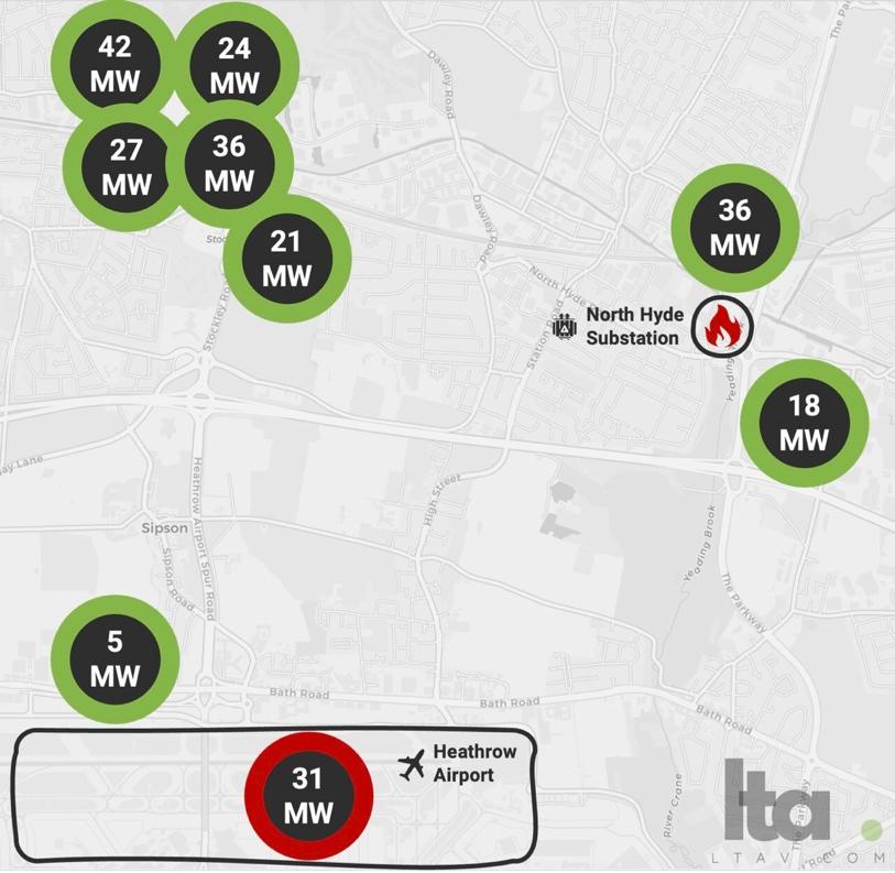 Publicly Identifiable Data Centers in Proximity to the North Hyde Substation Fire